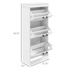 Yukimo Modern Shoe Storage Cabinet with 3 Flip Drawers, 15 Pairs Capacity, Slim Design for Entryway, White - 3 of 4