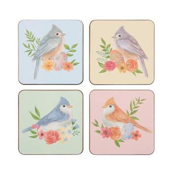 C&F Home Floral Bird Coasters, Set of 4