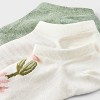Women's Lily 3pk Low Cut Socks - A New Day™ Green/Ivory/Pink 4-10: Recycled Polyester, Floral Knit Design - 3 of 3