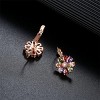 Sapphire and Multi-Color Flower Drop Leverback Earrings with Crystals - 3 of 4