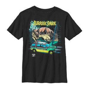 Boy's Jurassic Park Car Chase Scene T-Shirt - 1 of 4