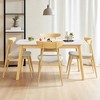 5-Piece Mid-Century Modern Dining Table Set with Faux Wood Top and 4 Upholstered Chairs, Solid Rubberwood Frame for Kitchen or Dining Room - 2 of 4