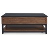 Signature Design by Ashley Kallari Lift Top Coffee Table with Storage, Warm Brown/Black - 4 of 4
