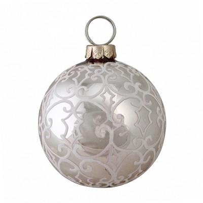 Northlight 4” Nature’s Luxury Victorian-Style Scrollwork on Glass Christmas Ornament - Rose Gold