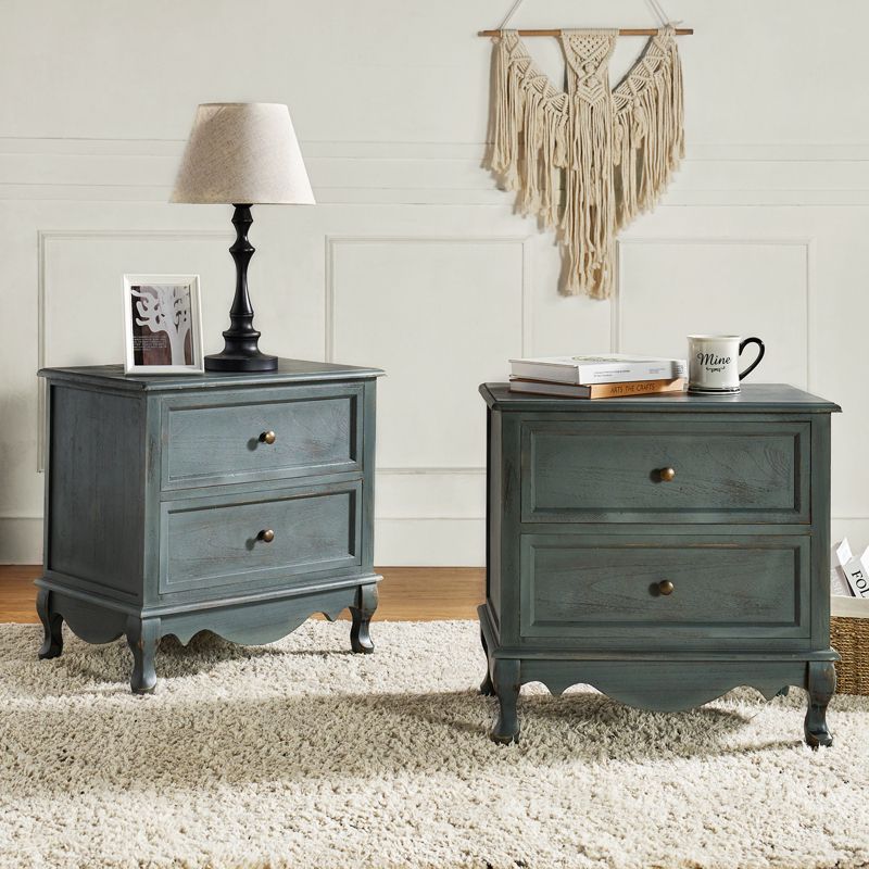 Set of 2 Galatea 24" Tall 2 - Drawer Nightstand with Two Drawers | KARAT HOME, 2 of 12