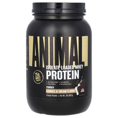 Animal Isolate Loaded Whey Protein Powder, Cookies & Cream, 2 lb (907 g)