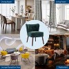 Modern Wingback Accent Chair – Upholstered Fabric with Wooden Legs for Living Room, Office, or Bedroom (Green/Brown) - 4 of 4