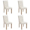 Set of 4 Dining Chair Upholstered Wooden Dinner Chair Armless Chairs with Padded Seat & Curved Backrest - Modernluxe - 2 of 4