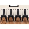 HomeRoots Set of Four Black Steel Dining Side Chairs - 2 of 4