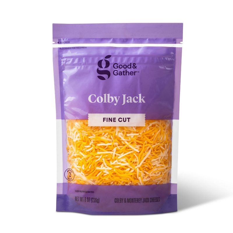 Fine Cut Colby Jack Cheese - 8oz - Good &#38; Gather&#8482;, 1 of 4
