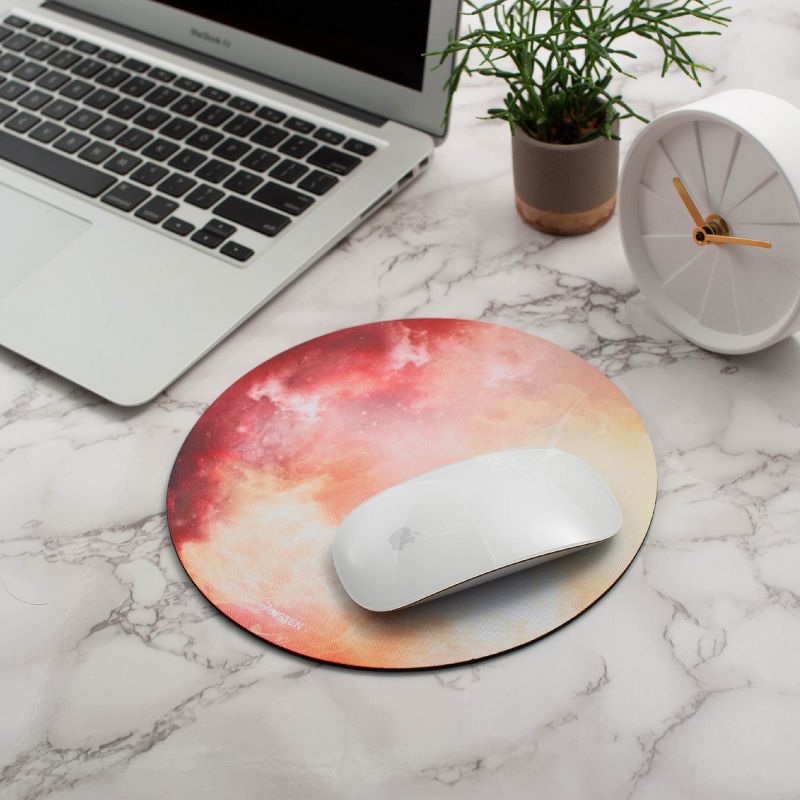 Insten Round Mouse Pad Galaxy Space Planet Design, Non Slip Rubber Base, Smooth Surface Mat, For Home Office Gaming (7.9" x 7.9"), 2 of 10