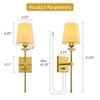 POWLIG 5.9 Inch Golden Plug-in Wall Sconce with Glass Shade ¨C Modern & Luxurious Single Light Fixture - 3 of 3
