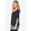 Roaman's Women's Plus Size Printed Lace Scoopneck Tunic - 4 of 4