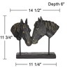 Kensington Hill Double Horse Bust 14 1/2" Wide Rough Bronze Statue - 4 of 4