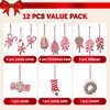 Joyfy Christmas Ornaments, 12 Pcs Christmas Tree Ornaments Set with Candy Cane and Wreaths, Christmas Tree Decoration, Polymer Clay Ornaments - 4 of 4