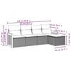 vidaXL 5 Piece Patio Sofa Set with Cushions Black Poly Rattan - Black and Blue Without Table - 3 of 4