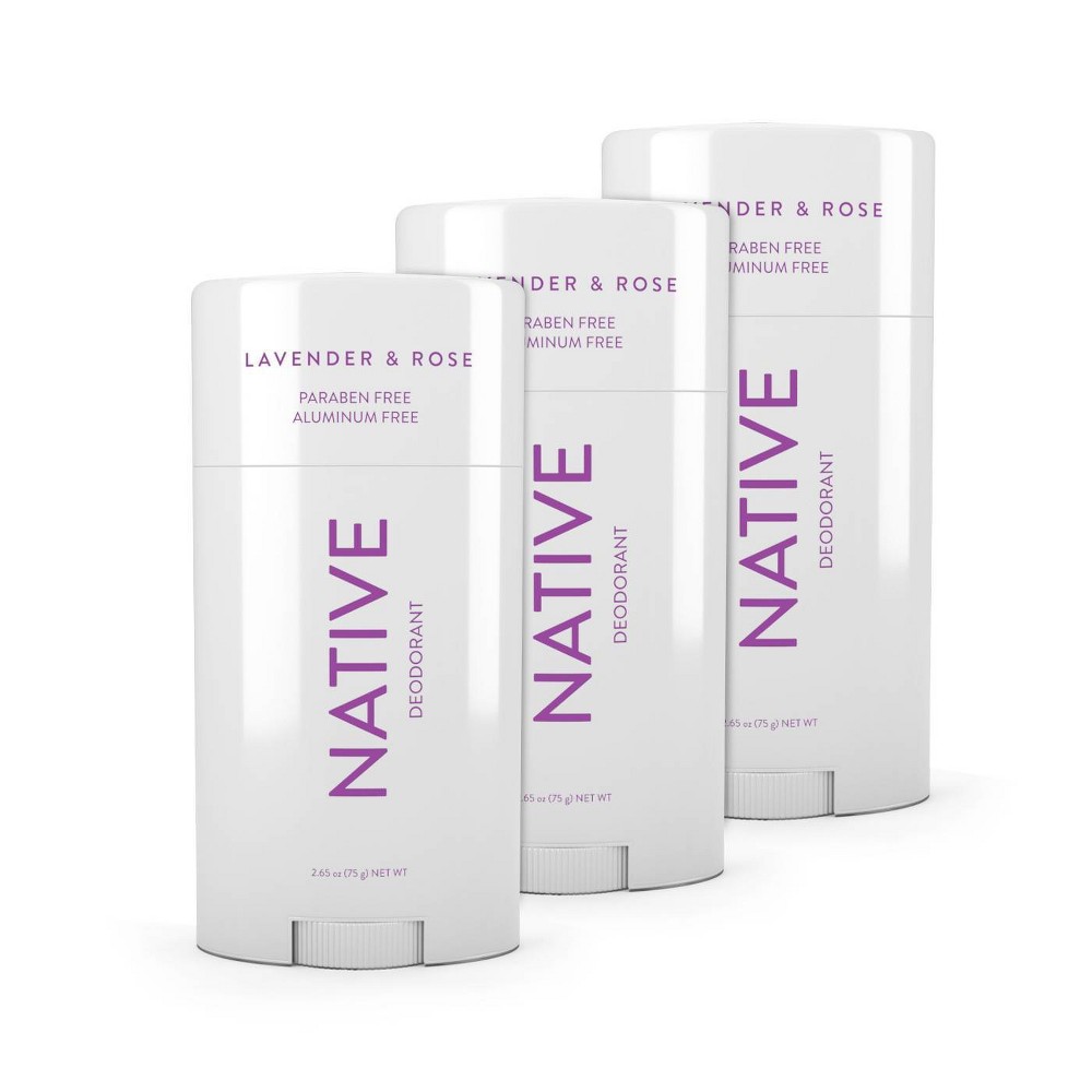 Native Lavender & Rose Deodorant - 2.65oz/3pk
