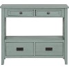 36 Inch Farmhouse Console Table, Country Entry Table with 4 Drawers and 1 Storage Shelf, Pine Wood Sofa Table for Entryway Living Room Bedroom Hallway - 3 of 4