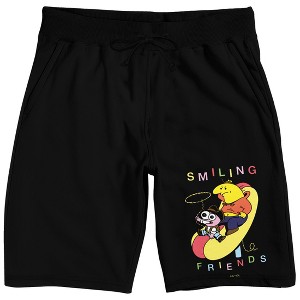 Smiling Friends Men's Lounge Shorts Screen-Print Character Graphic