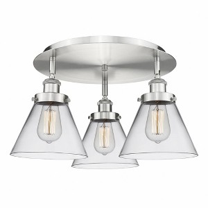 Cone - 3 Light Flush Mount In Art Deco Style-9.5 Inches Tall and 19.5 Inches Wide - 1 of 1