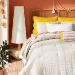 Yarn Dyed Gauze Stripe Comforter & Sham Set Cream - Opalhouse™ designed with Jungalow™