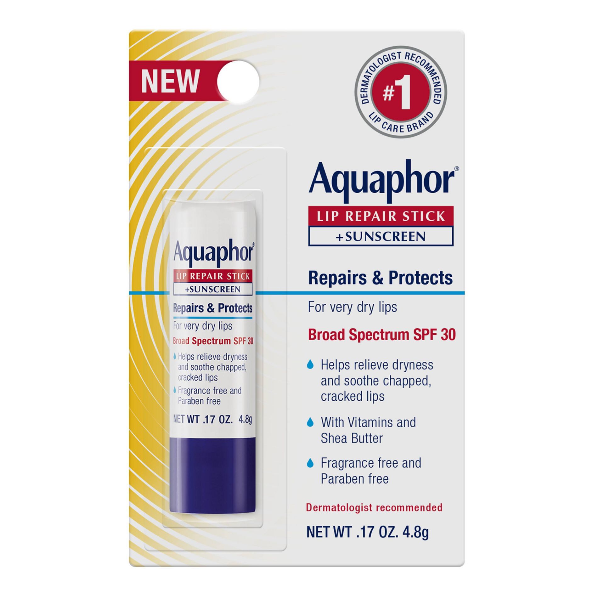 Aquaphor Lip Protectant + SPF Lip Balm - 0.17oz