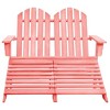 vidaXL 2-Seater Patio Adirondack Chair and Ottoman Set in Solid Fir Wood, Pink, Weather-Resistant, Detachable Ottomans, Ideal for Garden - 2 of 4