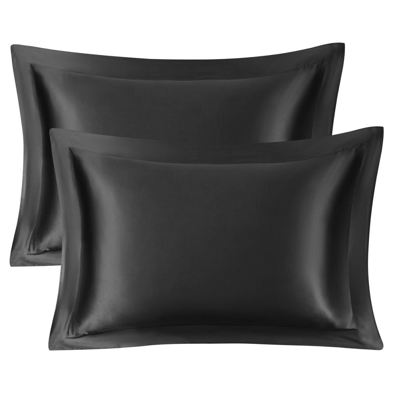 PiccoCasa Satin Silky Pillow Envelope Closure Soft Pillowcases 2 Pcs, 1 of 8