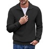 COOFANDY Men's Quarter Zip Up Pullover Mock Neck Long Sleeve Sweater Casual Corduroy Polo Sweatshirt - 3 of 4