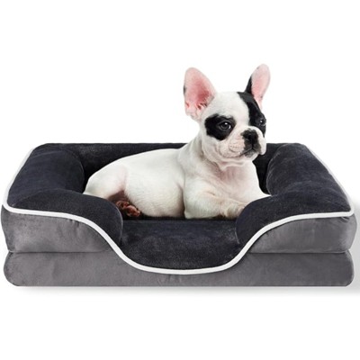 VisioGear Pet Beds, 28-inch Orthopedic Dog Bed, Egg-Crate Dog Couch Bed with Washable Removable Cover, Gray, 28"*23"*6.4"
