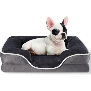 VisioGear Pet Beds, 24-inch Orthopedic Dog Bed, Egg-Crate Dog Couch Bed with Washable Removable Cover, Gray, 24"*18"*6.4" - 1 of 4