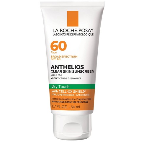 La Roche Posay Anthelios Clear Skin Dry Touch Face Sunscreen For Acne Prone  Skin - Spf 60 - 1.7 Fl Oz : Target