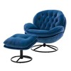 CAVINAS Velvet Upholstered Accent Chair with Black Base and Ottoman,Modern Upholstered Chair and Ottoman Sets for Living Room - 2 of 4