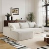 MAYEERTY 107" Cloud L-Shape Sofa White - 107" L-Shape, Corduroy, Deep Seat, No Assembly, for Living Room/Bedroom - 3 of 4