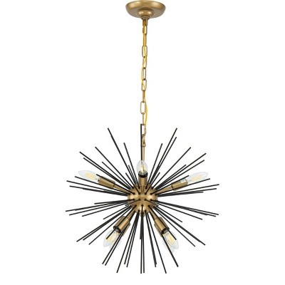 Timber 8-Light Black and Brass LED Pendant