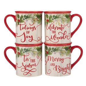 Certified International Set of 4 18oz Winter Greens Mugs - 1 of 4