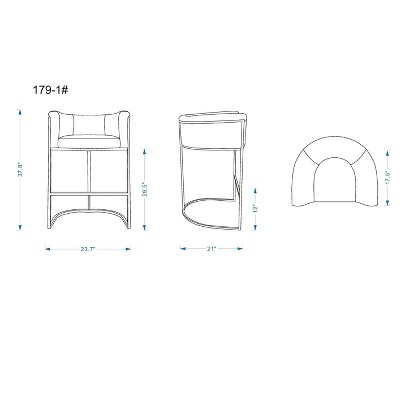 Cosmopolitan Modernist 24" Cream and Black Midcentury Barstool