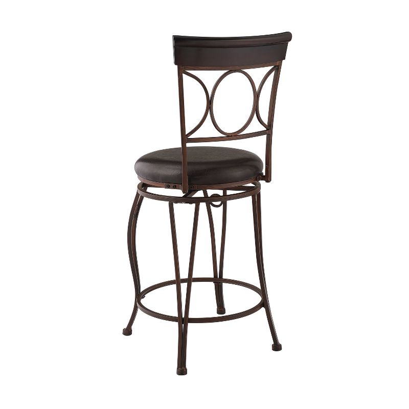 Circles Back 24&#34; Upholstery Swivel Seat Counter Height Barstool Metal/Black - Linon, 6 of 15