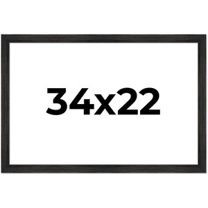 PosterPalooza | 34x22 Wide Barnwood Picture Frame, UV Acrylic, 6 Finishes - Grey, Brown, White, and Black - 1 of 4