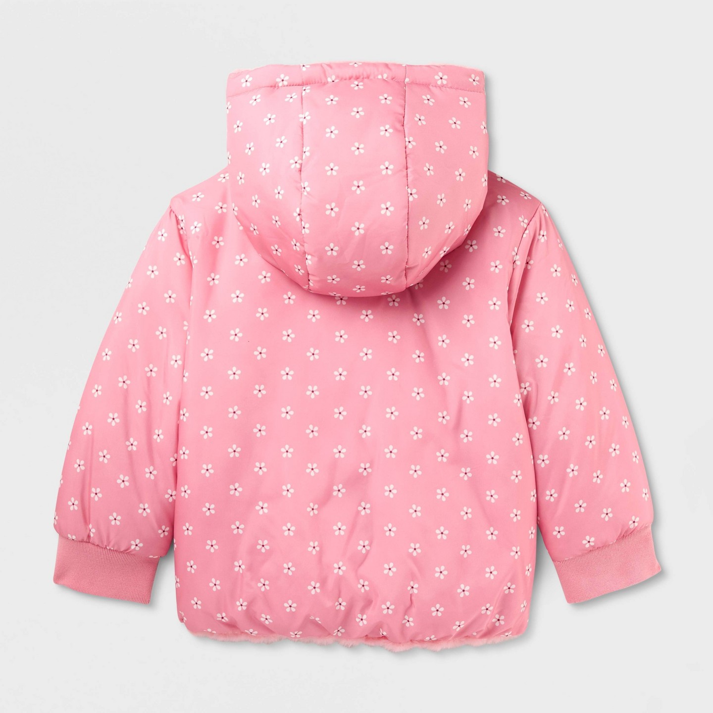 Детская куртка Cat & Jack Toddler Girls' Ditsy Floral Reversible Puffer, цвет: С принтом — фото 4