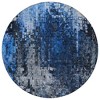 Navy Blue And Denim Blue Abstract Washable Indoor Outdoor Area Rug - 4 of 4