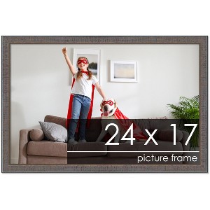 PosterPalooza | Textured Grey Picture Frame - UV Acrylic, Backing Board, Hanging Hardware Included - 1 of 4