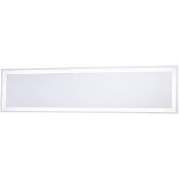 Minka Lavery Rectangular Vanity Wall Mirror Modern with LED Light White Acrylic Frame 30" Wide for Bathroom Bedroom Living Room