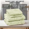 4 Piece Bed Sheets Printed Microfiber Sheet Set Ultra Soft, Easy Care Paisley Printed Sheets - Lux Decor Collection - 2 of 4