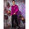 INSPIRE CHIC Men's Round Neck Long Sleeves Shining Disco Metallic T-Shirt - 4 of 4