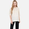 Anna-Kaci Women's Textured Knit Hooded Pullover with Short Sleeves and Drawstring Detail - 4 of 4