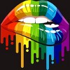 Adult Design By Humans Rainbow Pride Lip Melt By COVI T-Shirt - 2 of 2