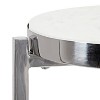 Kate and Laurel Aguilar Round Metal Drink Table, 8x8x23, Silver and White - 4 of 4