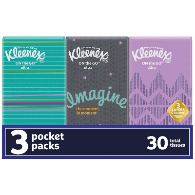 Kleenex On-the-Go 3-Ply Facial Tissue - 6pk/10ct