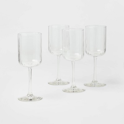 Juvale Set of 4 Small Clear Glass Stemmed Wine Glasses, 4.5 Ounces